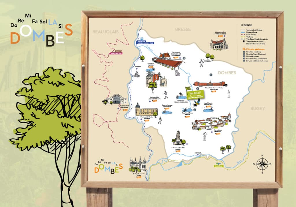 Création d'une carte pour Dombes Tourisme